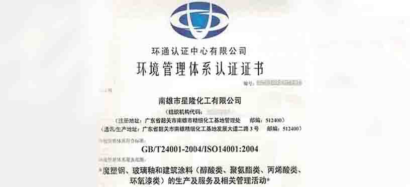 庆祝南雄市星隆化工有限公司顺利通过ISO认证